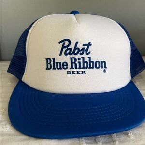 PBR Pabst Blue Ribbon Beer Blue Trucker Baseball Hat Snapback Cap 🧢 🍺